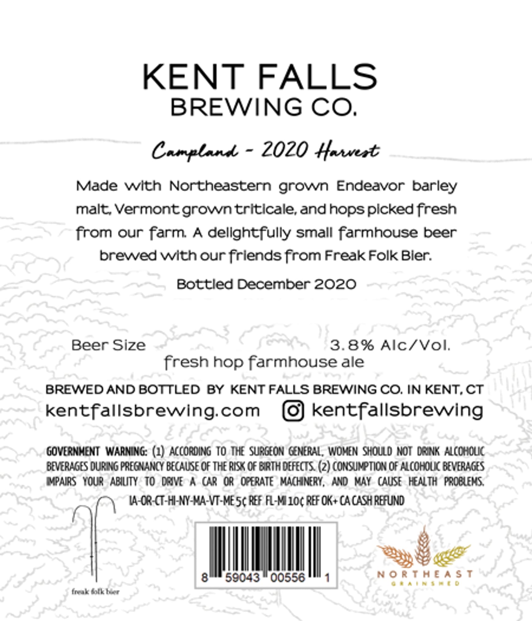 Campland – 2020 Harvest by Kent Falls Brewing Co. - beer label