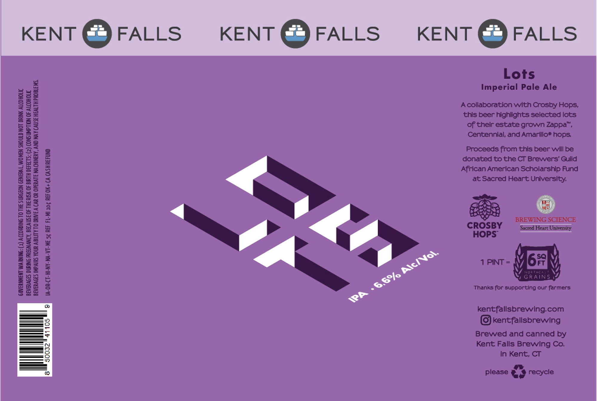 Imperial Pale Ale by Kent Falls Brewing Co. - beer label