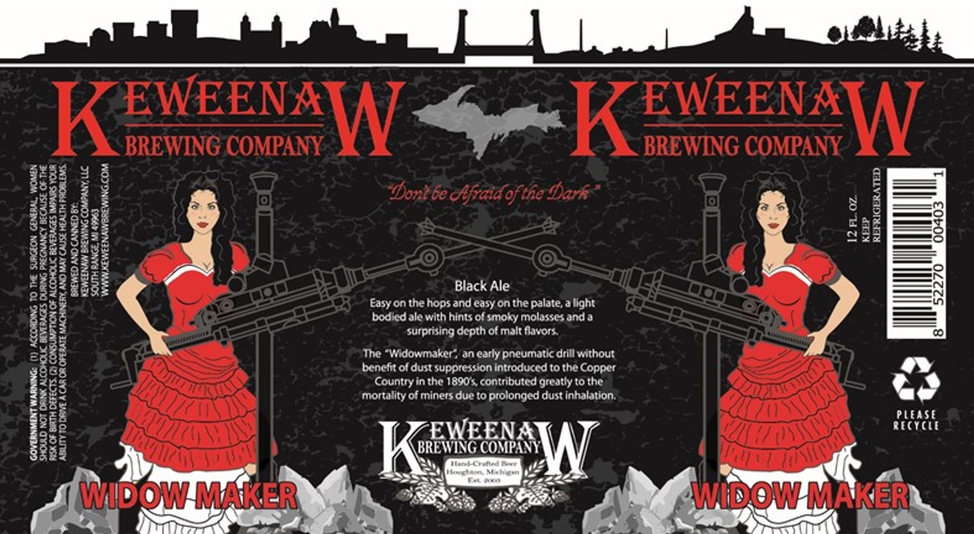 Widow Maker by Keweenaw Brewing Company - beer label