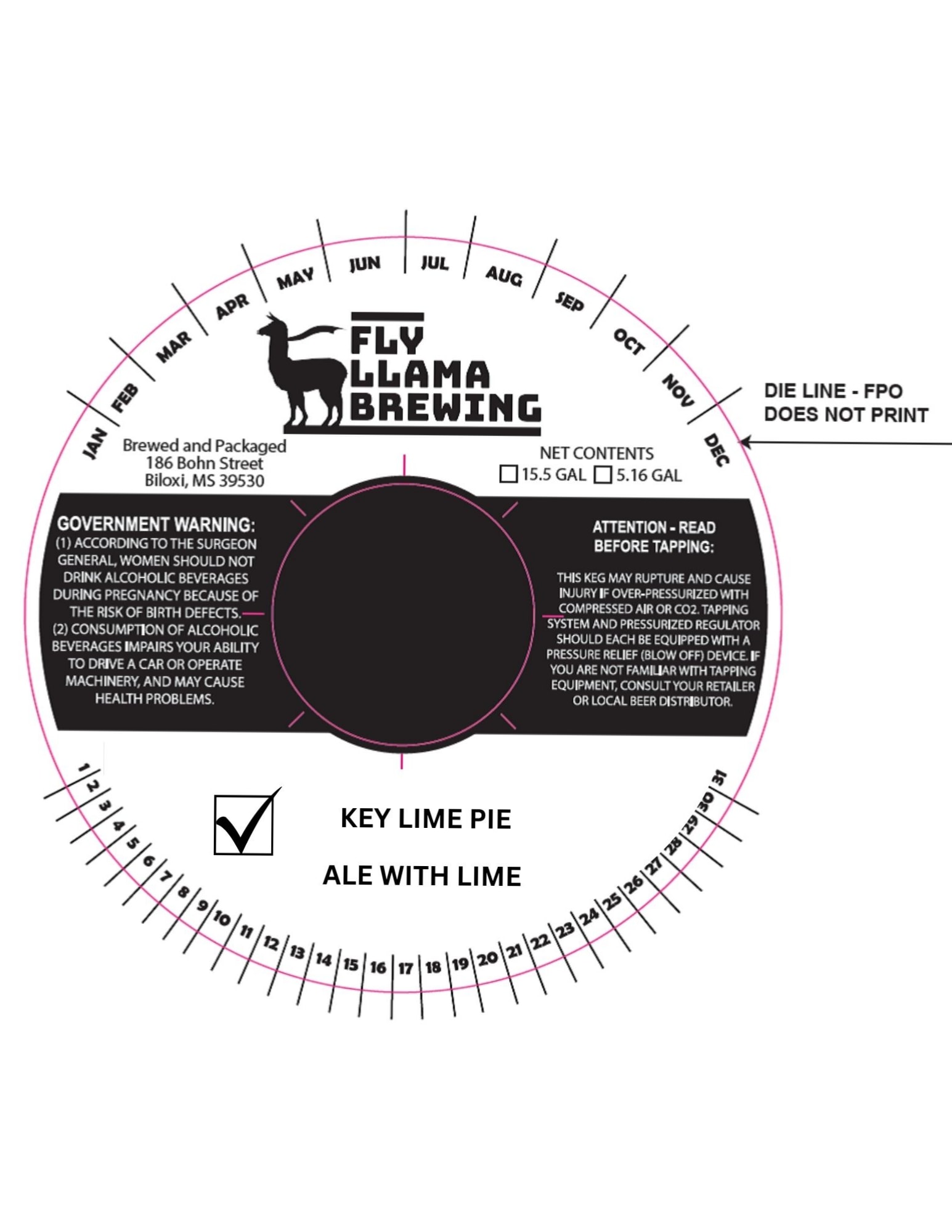 Key Lime Pie by Fly Llama Brewing - beer label