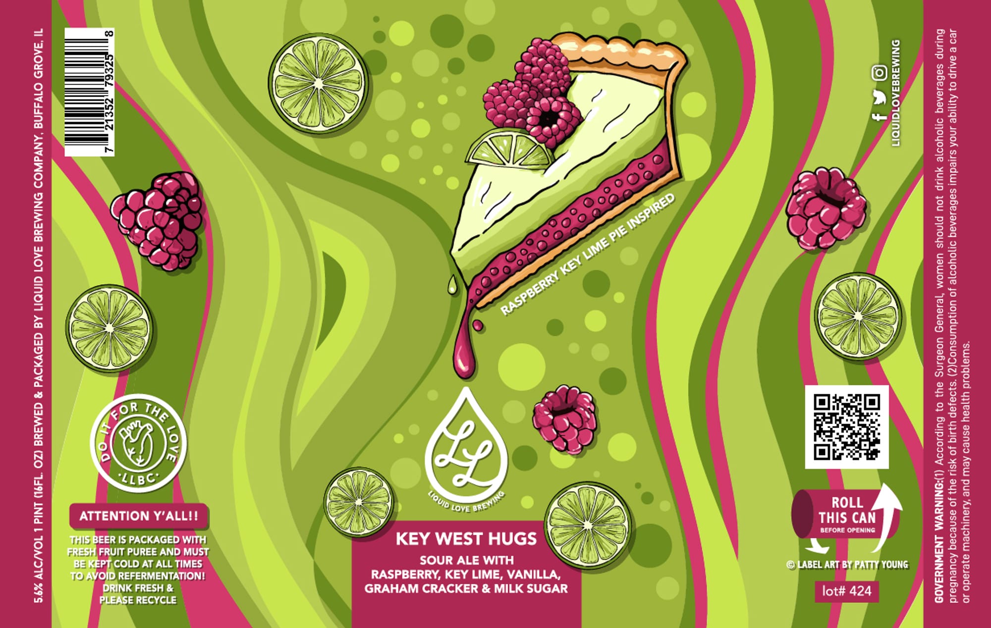 Key West Hugs by Liquid Love Brewing - beer label