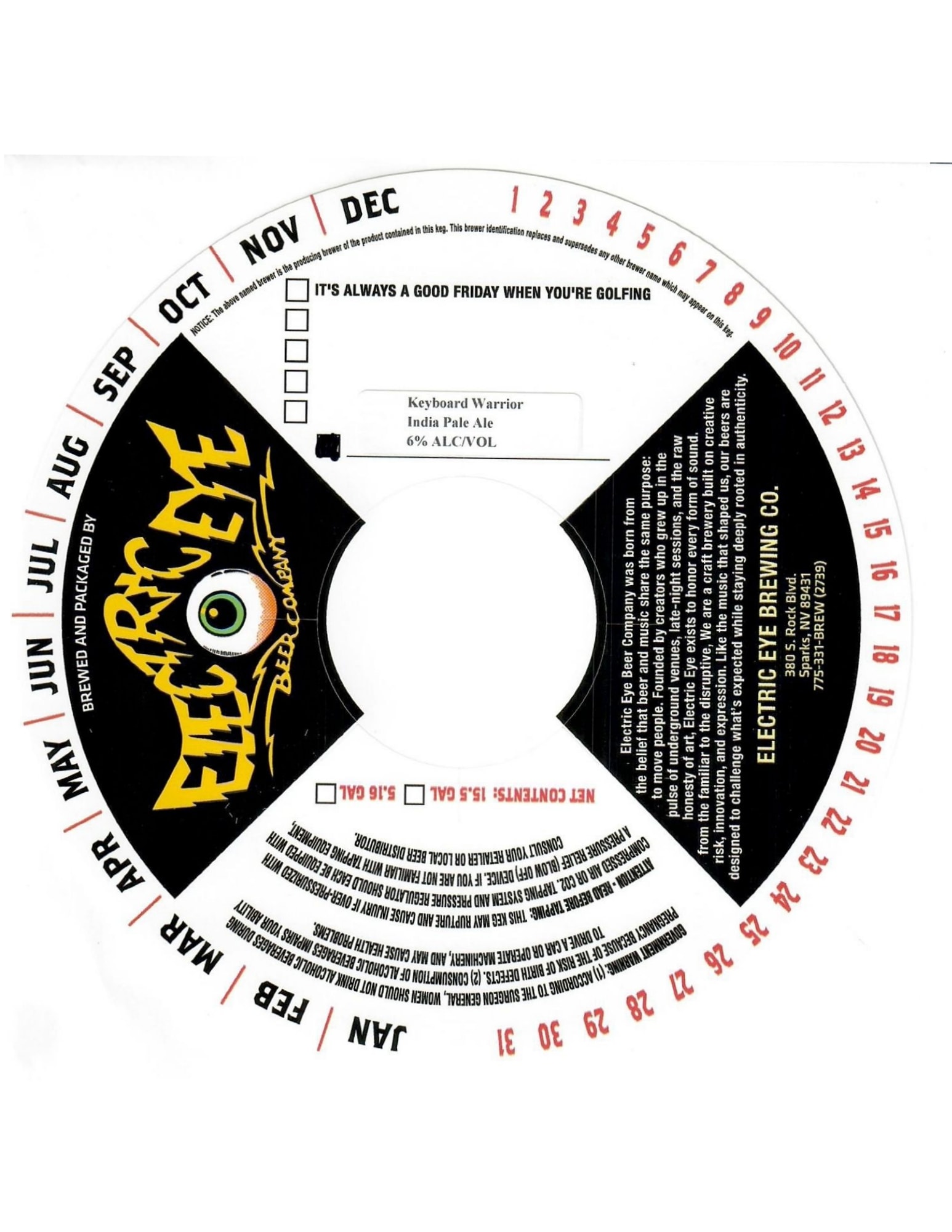 Keyboard Warrior by Electric Brewing Co. - beer label