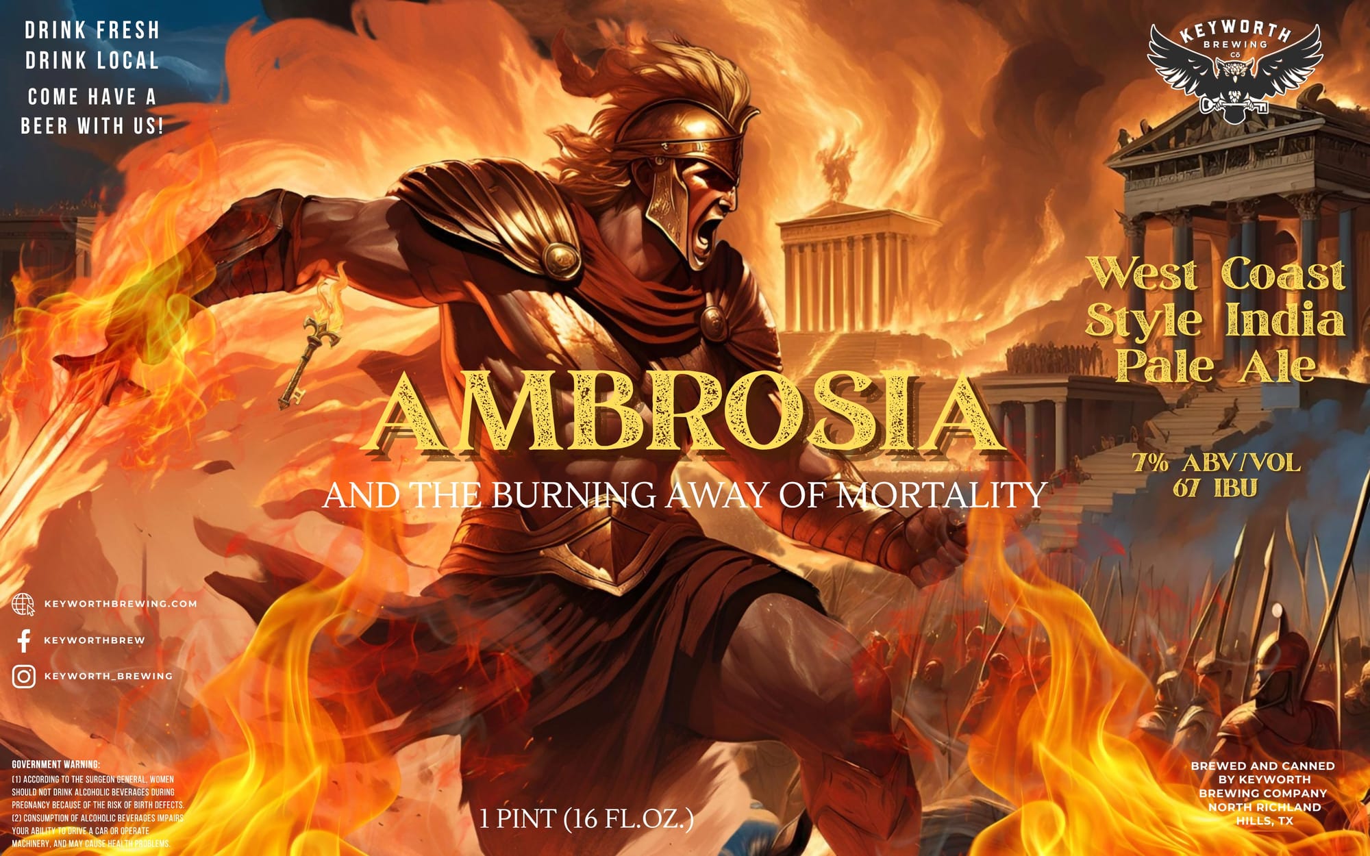 Ambrosia by Keyworth Brewing Company - beer label