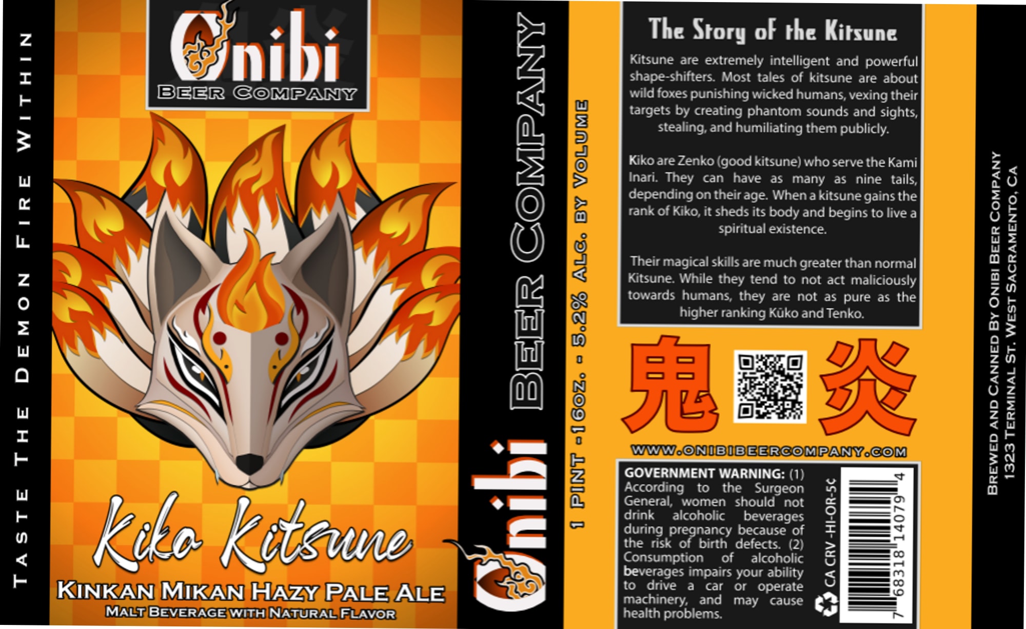 Kiko Kitsune by Onibi Beer Company - beer label