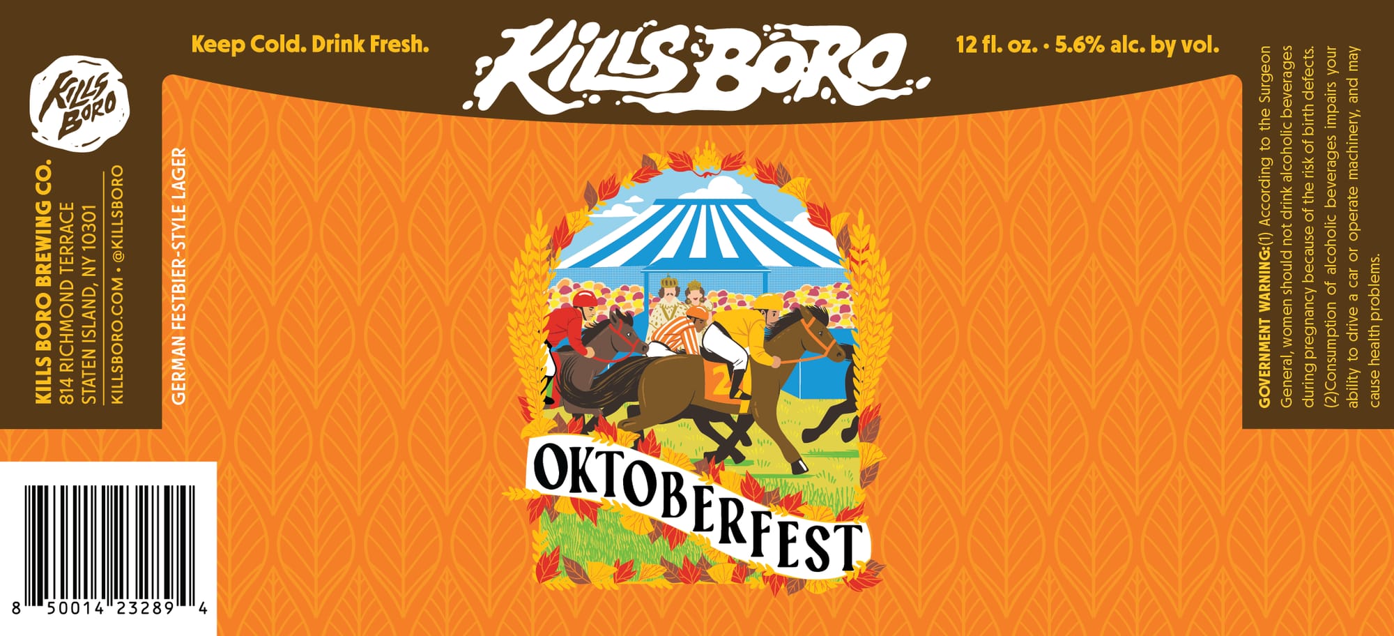 Kills Boro Oktoberfest Lager by Kills Boro Brewing Co. - beer label