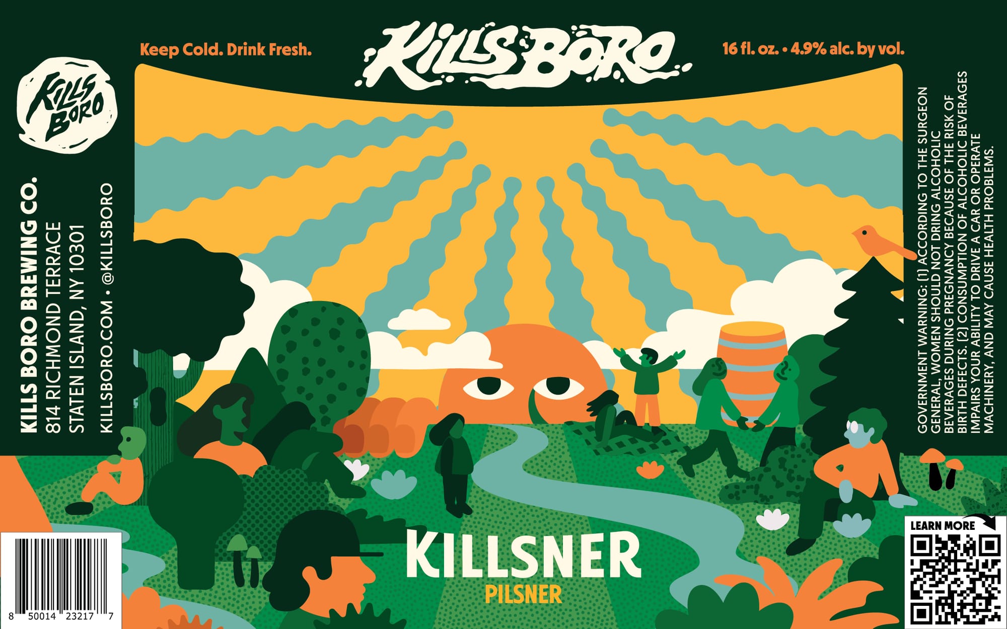 Killsboro Pilsner by Killsboro Brewing Co. - beer label