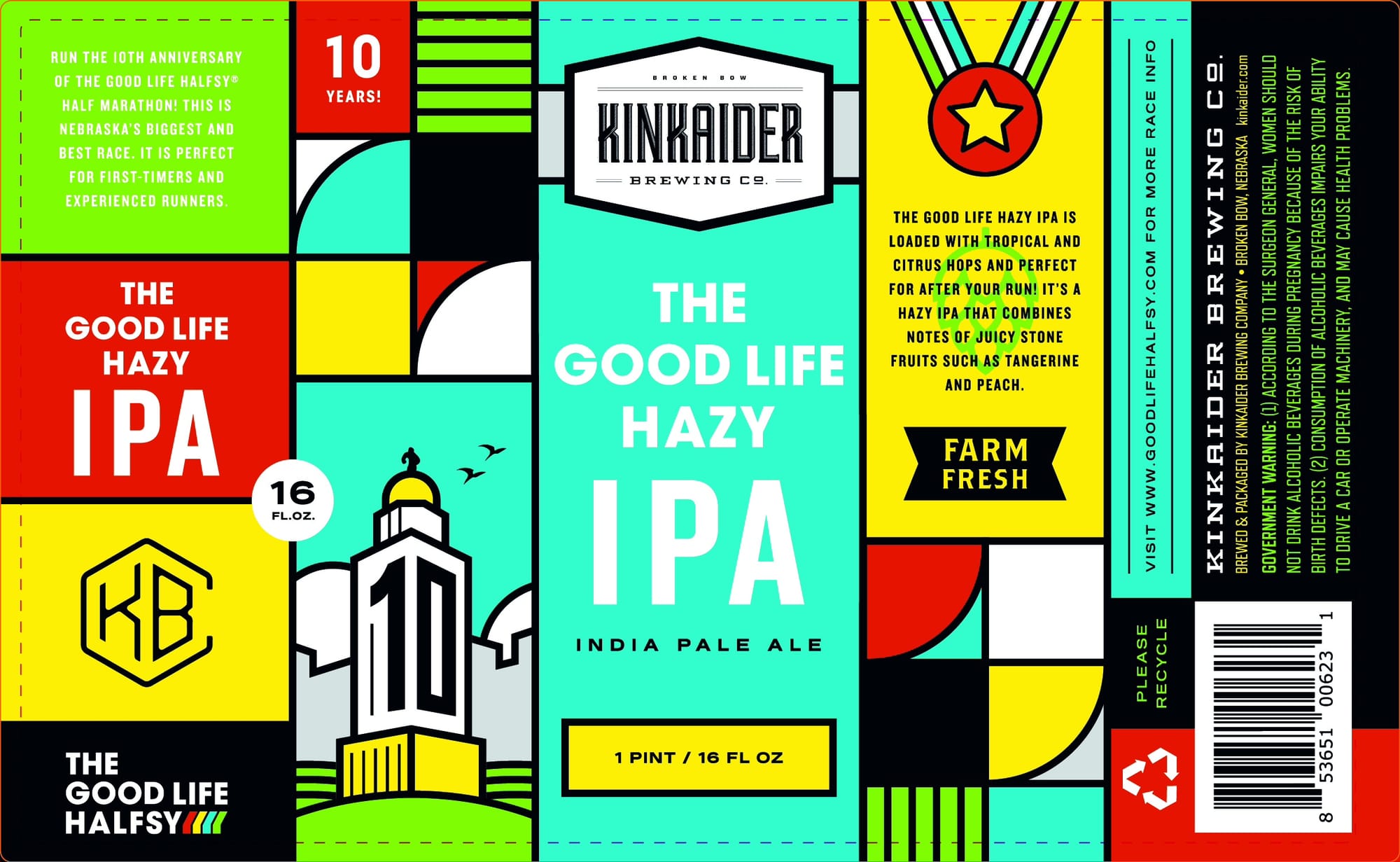 The Good Life Hazy IPA by Kinkaider Brewing Co. - beer label