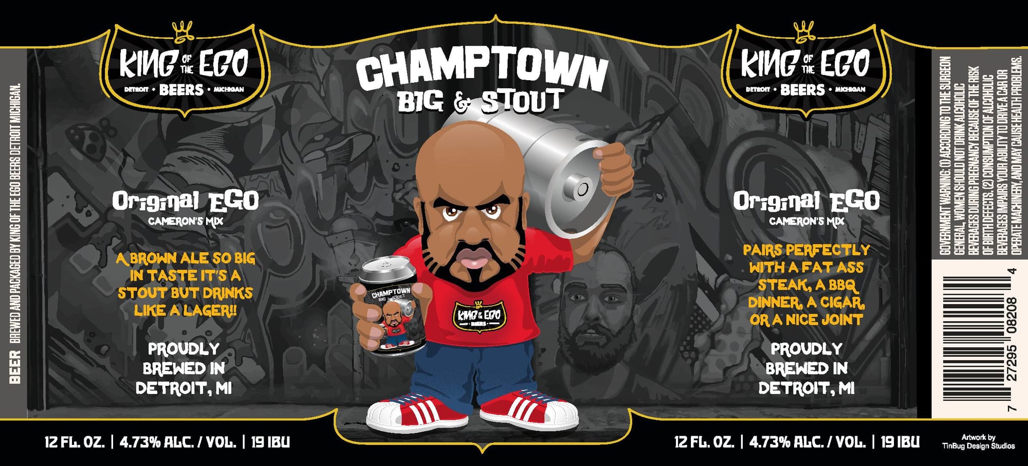 Champion Big & Stout by King of the Ego Beers - beer label