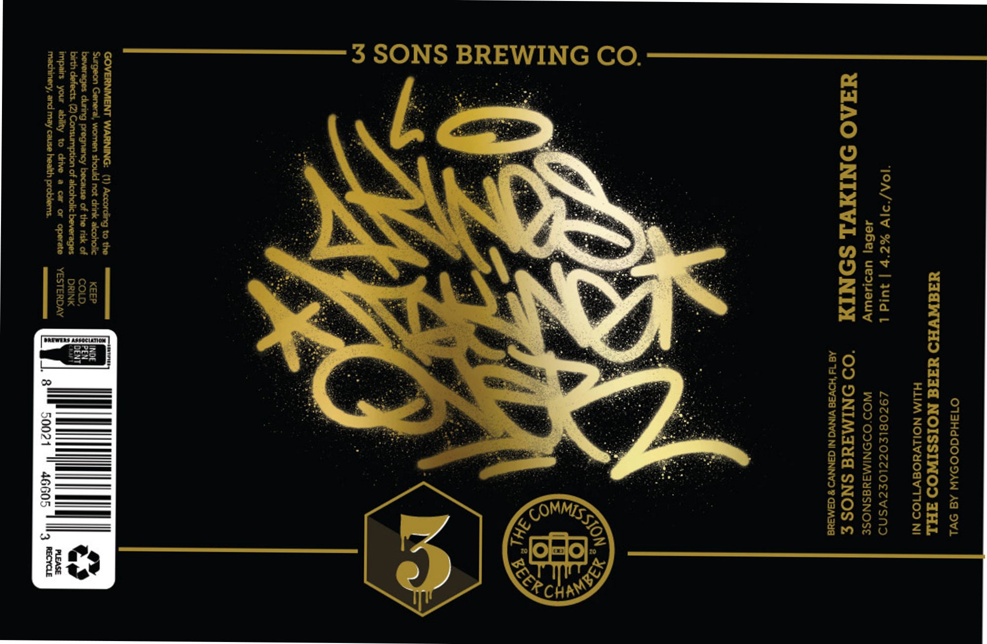 Kings Chamber by 3 Sons Brewing Co. - beer label