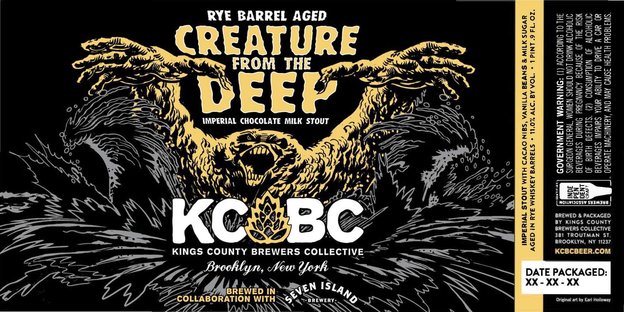 Rye Barrel Aged Creature From The Deep by Kings County Brewers Collective - beer label