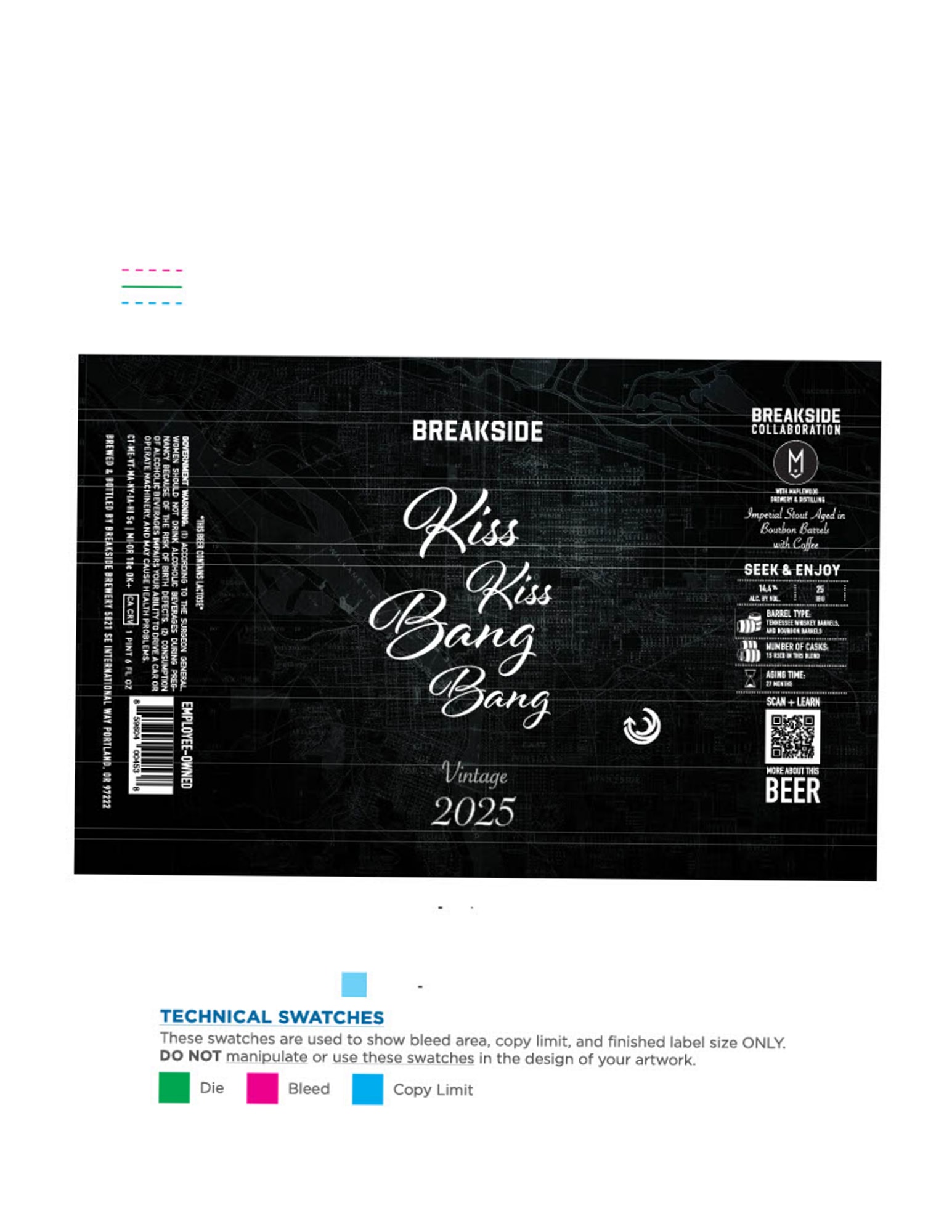 Kiss Bang Bang 2025 by Breakside Brewery - beer label