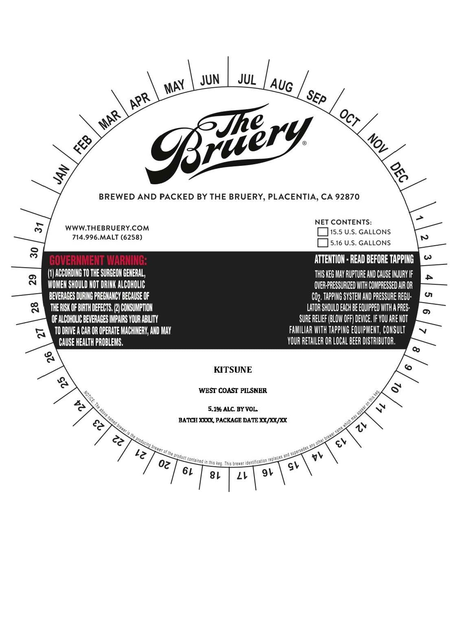 Kitsune by The Bruery - beer label