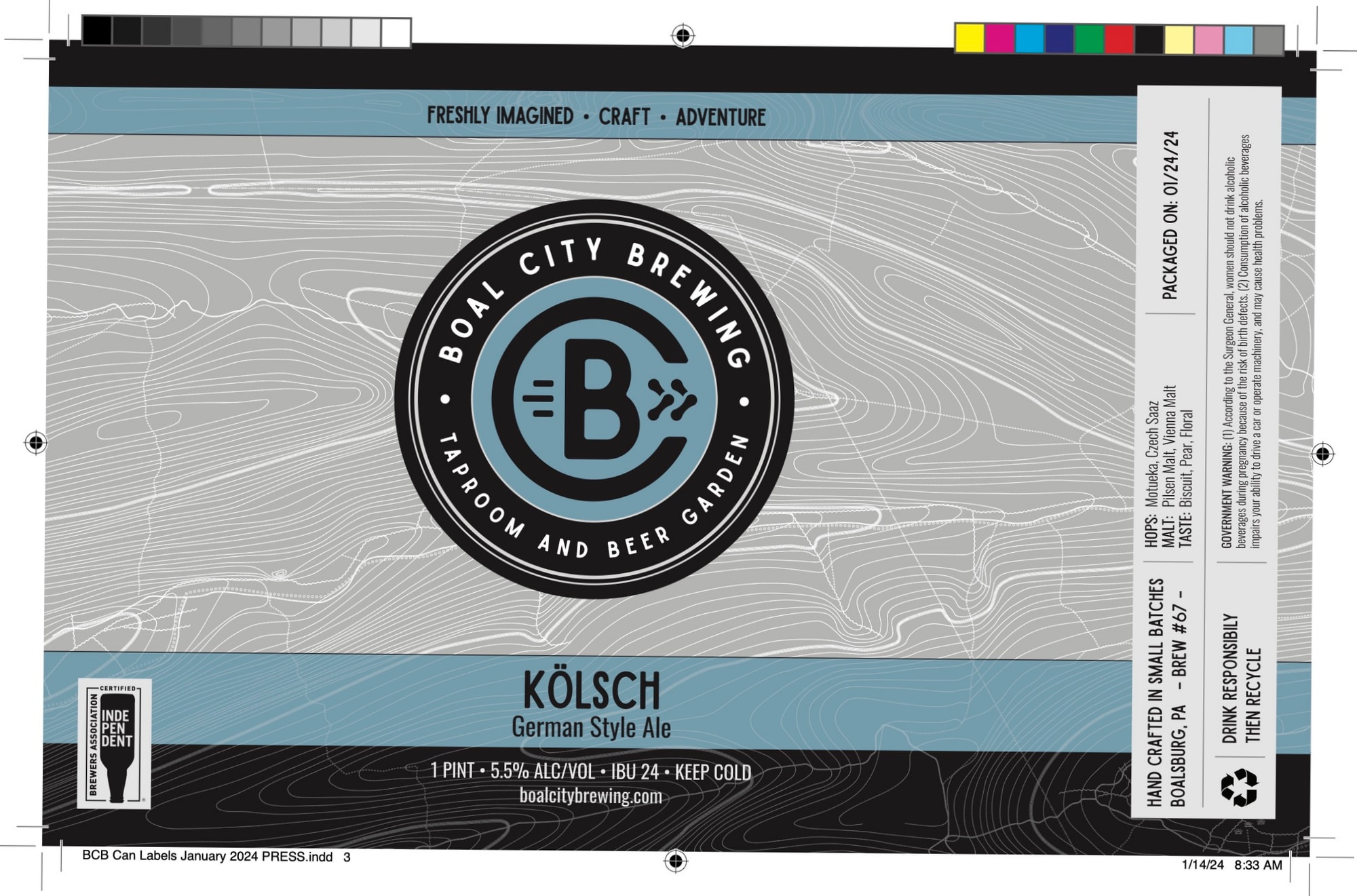 Kölsch by Boal City Brewing - beer label