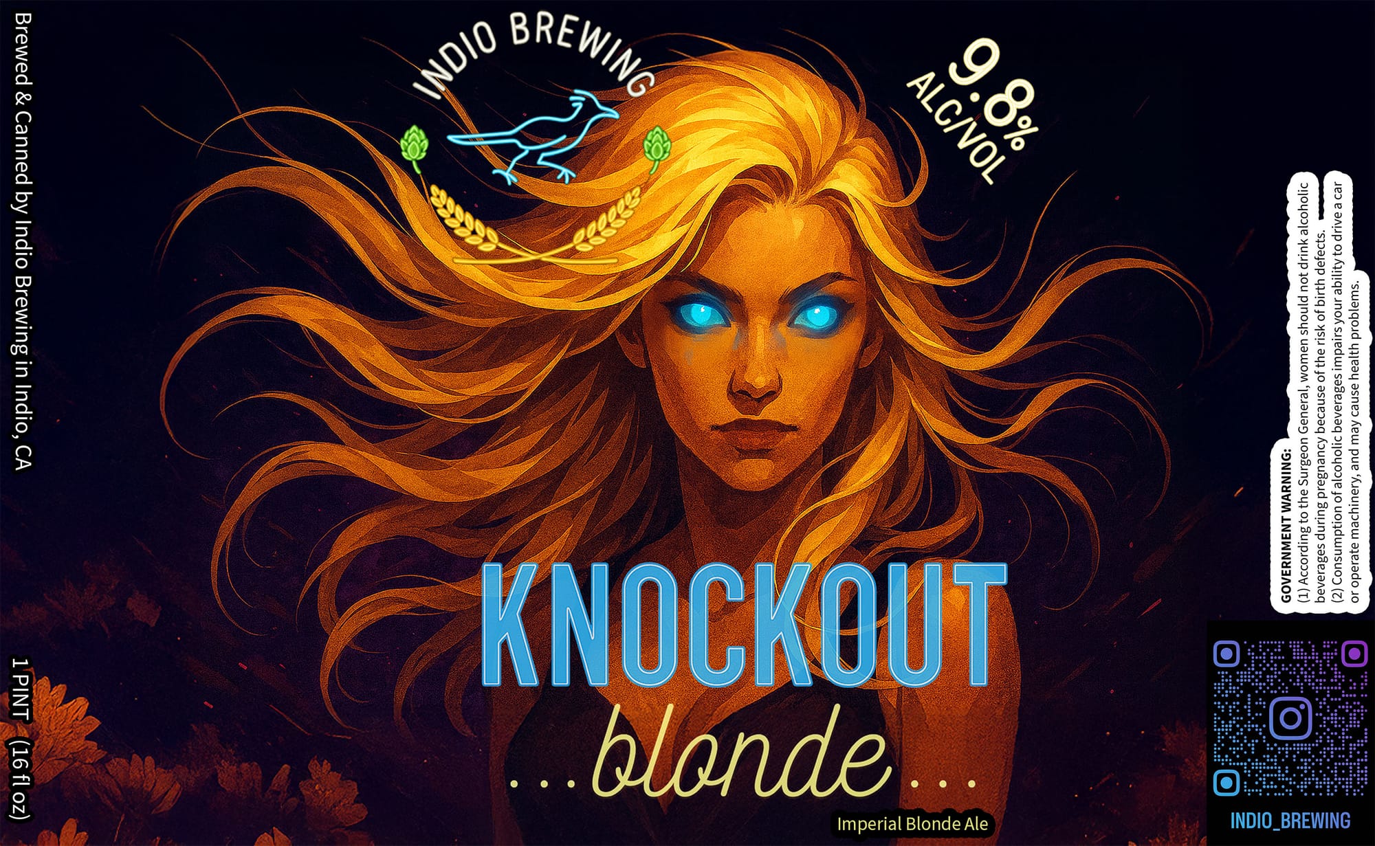 KNOCKOUT BLONDE by INDIO BREWING - beer label