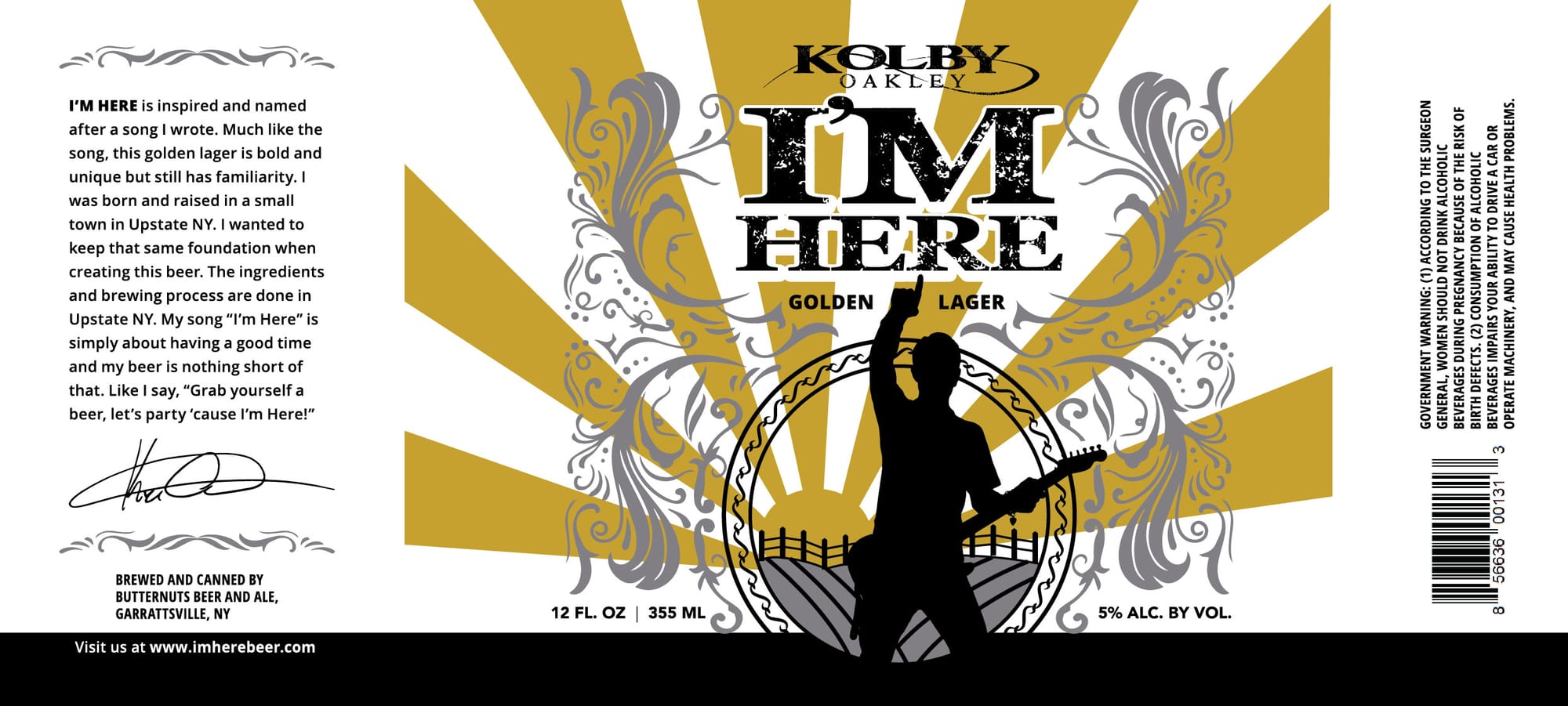 I'm Here by Kolby Oakley - beer label