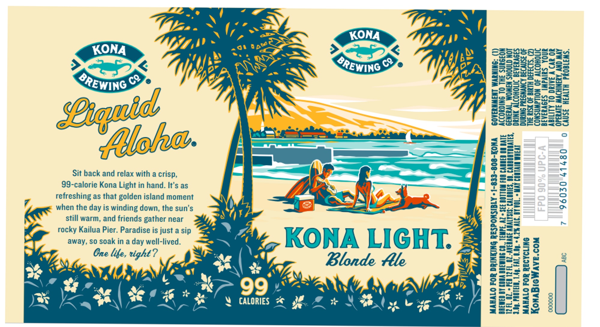 Kona Light by Kona Brewing Co. - beer label