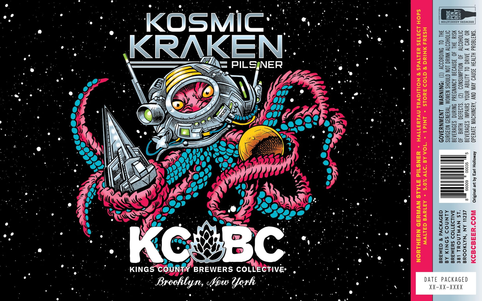 Kosmic Kraken by Kings County Brewers Collective - beer label