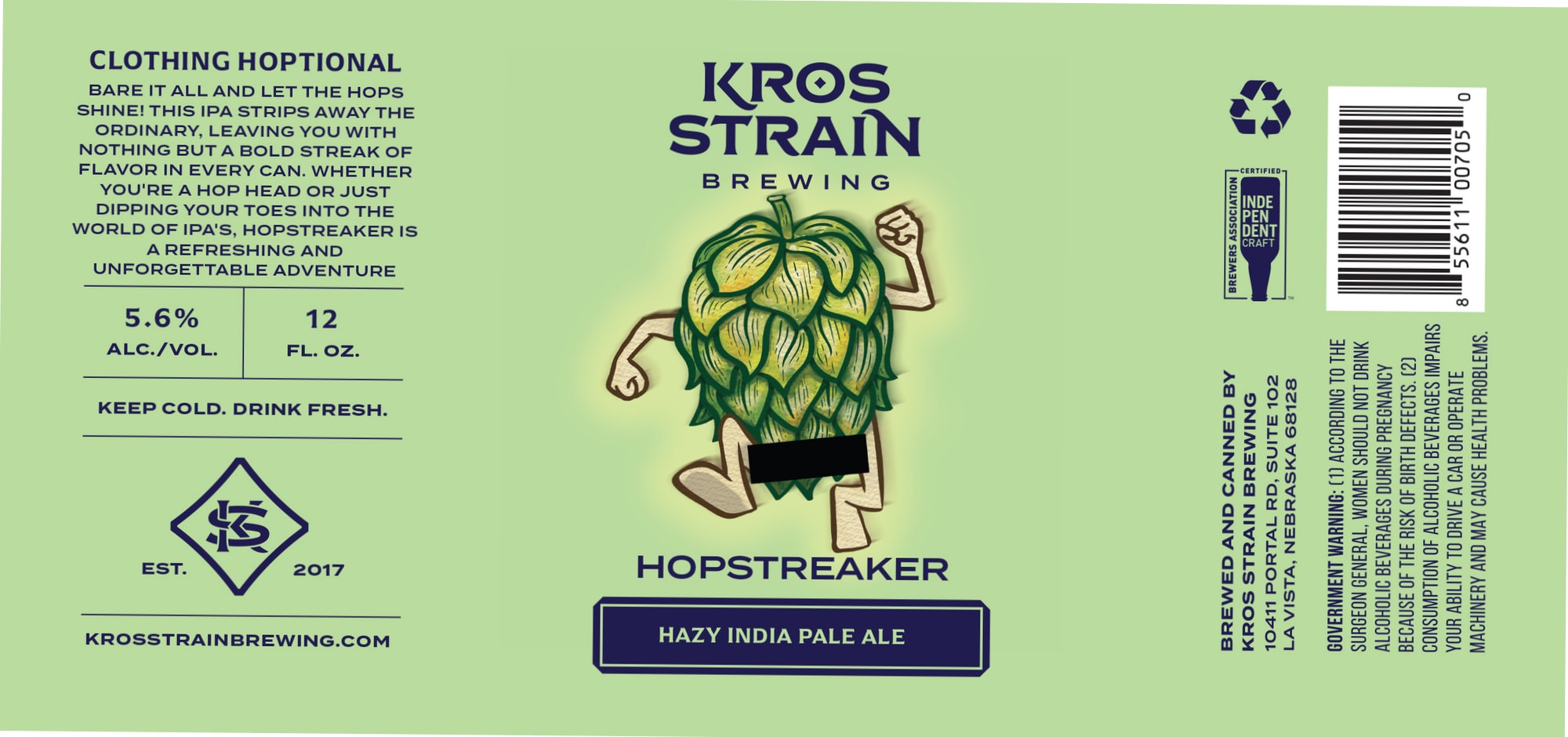 Hopstreaker by Kros Strain Brewing - beer label