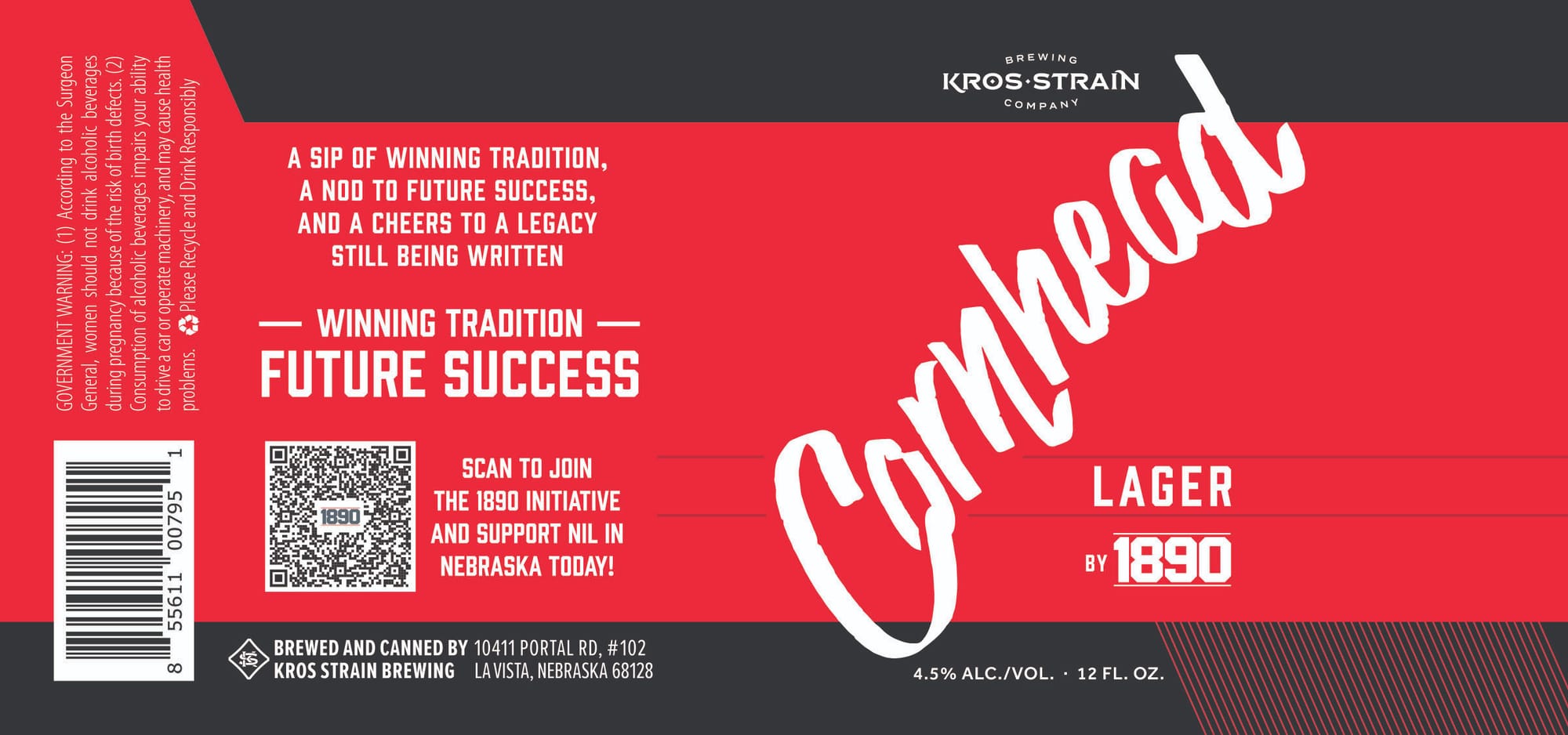 Cornhead Lager by Kros Strain Brewing Company - beer label