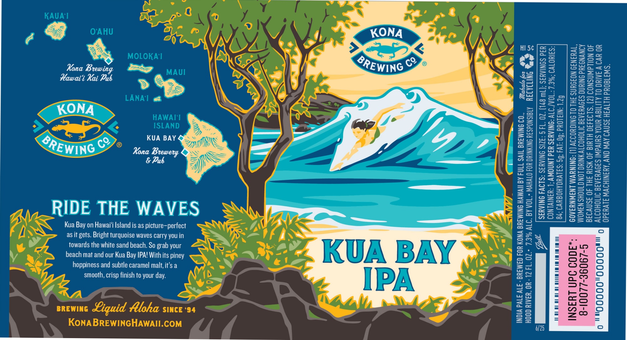 Kua Bay IPA by Kona Brewing Co. - beer label
