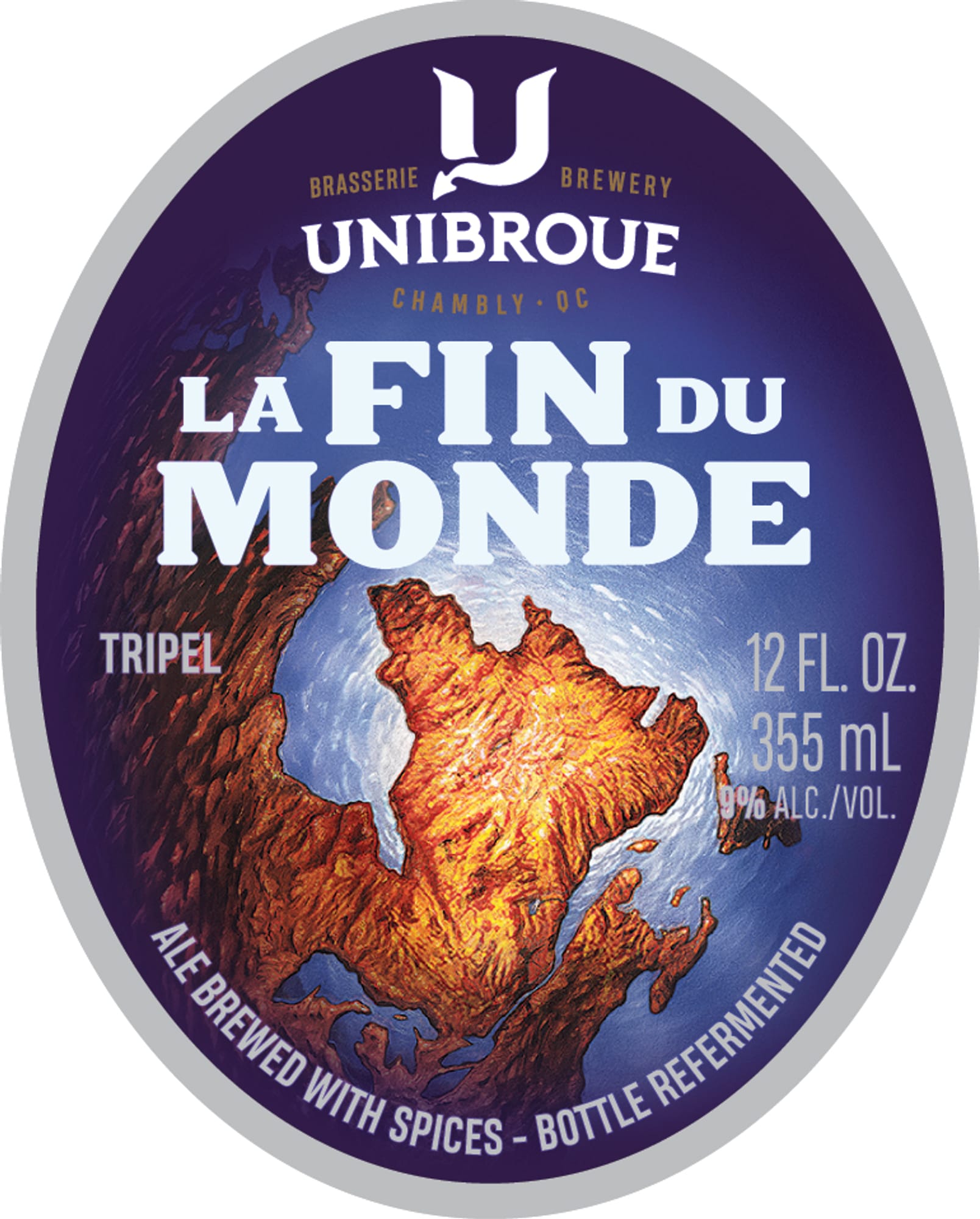 La Fin du Monde by Unibroue Brewery - beer label
