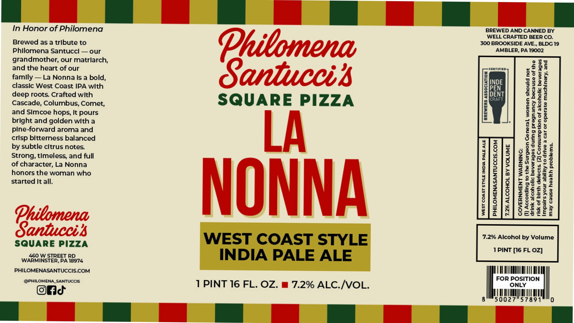 La Nonna by Philomena Santucci's - beer label