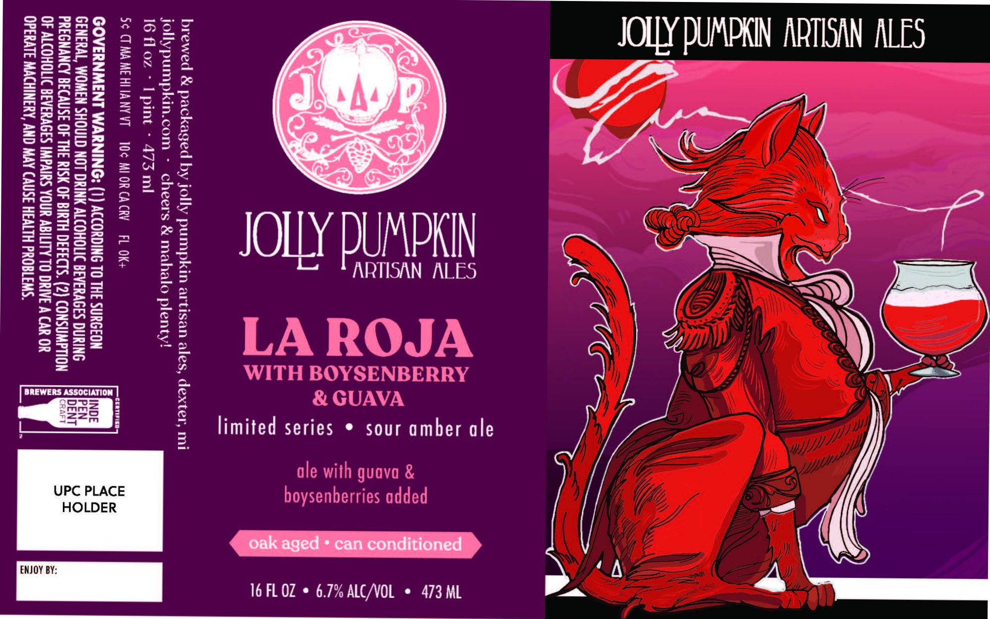 La Roja by Jolly Pumpkin Artisan Ales - beer label