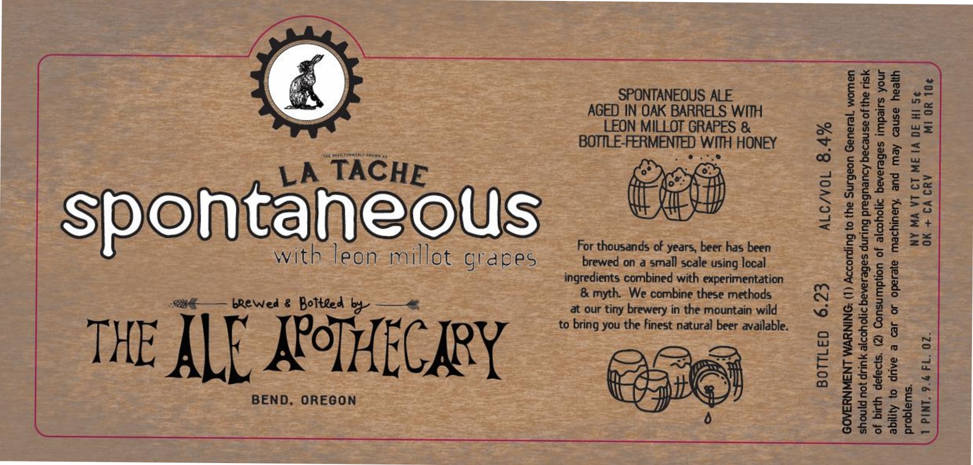 La Tache Spontanée by The Ale Apothecary - beer label