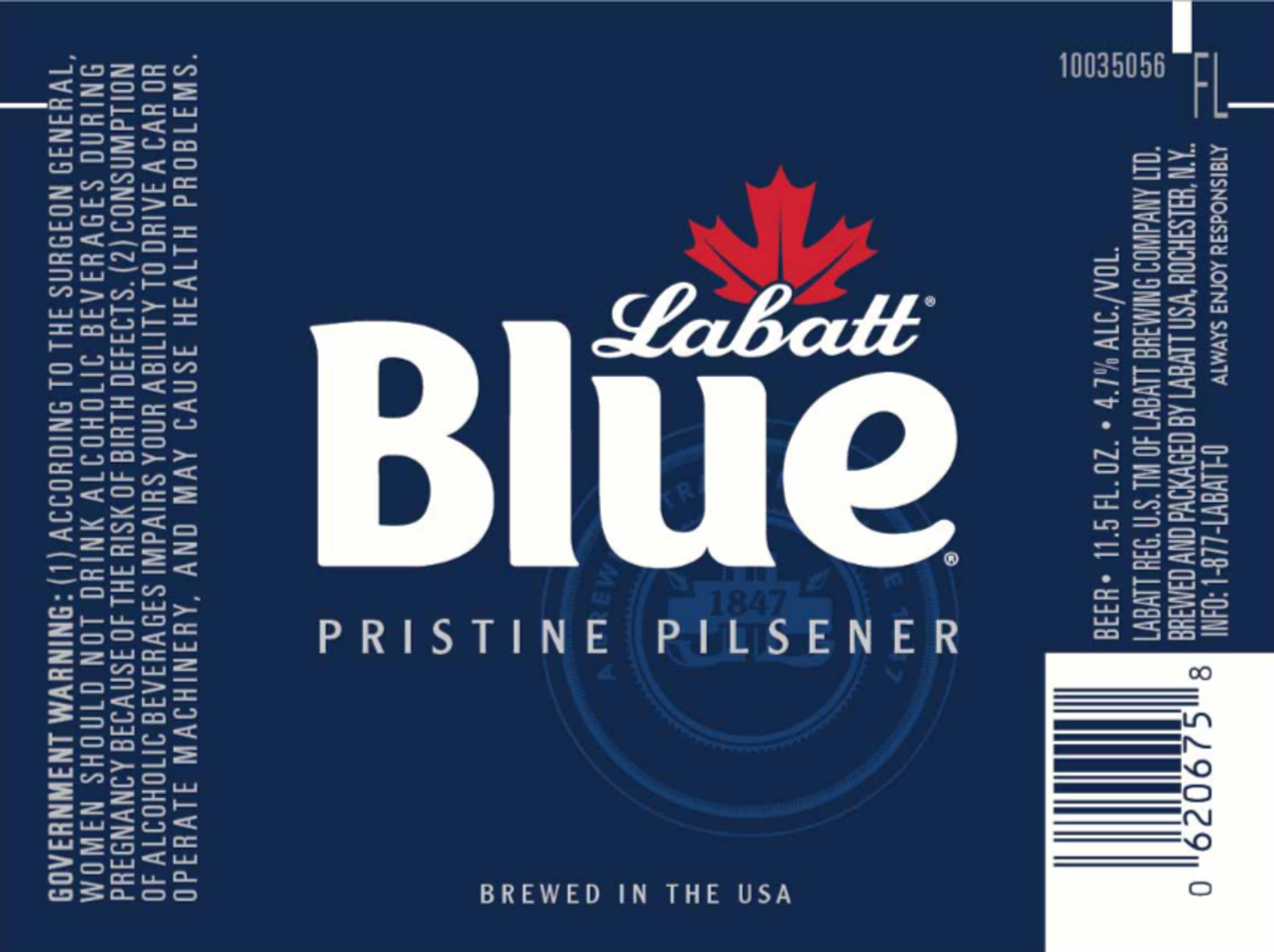 Labatt Blue by Labatt - beer label