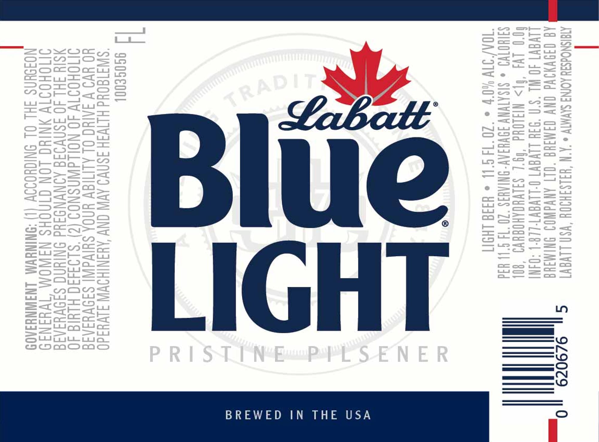 Blue Light by Labatt - beer label