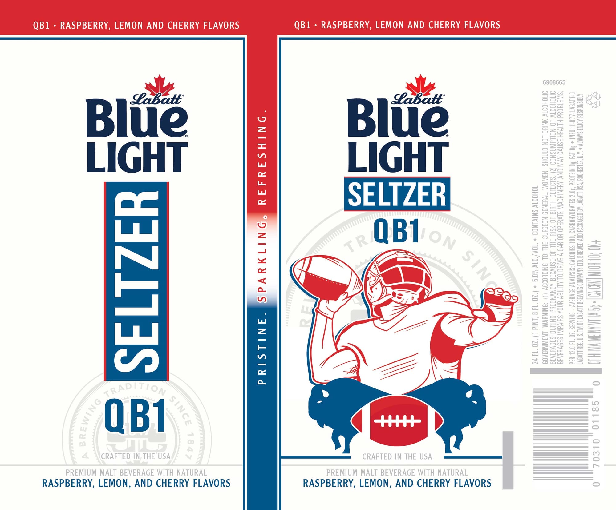 Blue Light Seltzer QB1 by Labatt USA - beer label