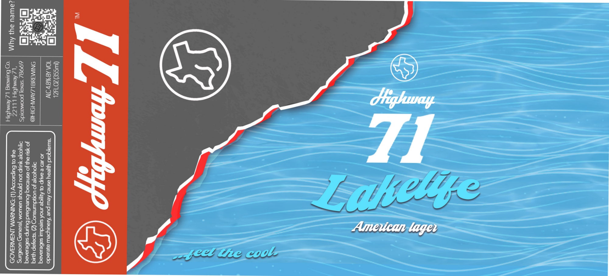 Lakelife by Highway 71 Brewing Co. - beer label