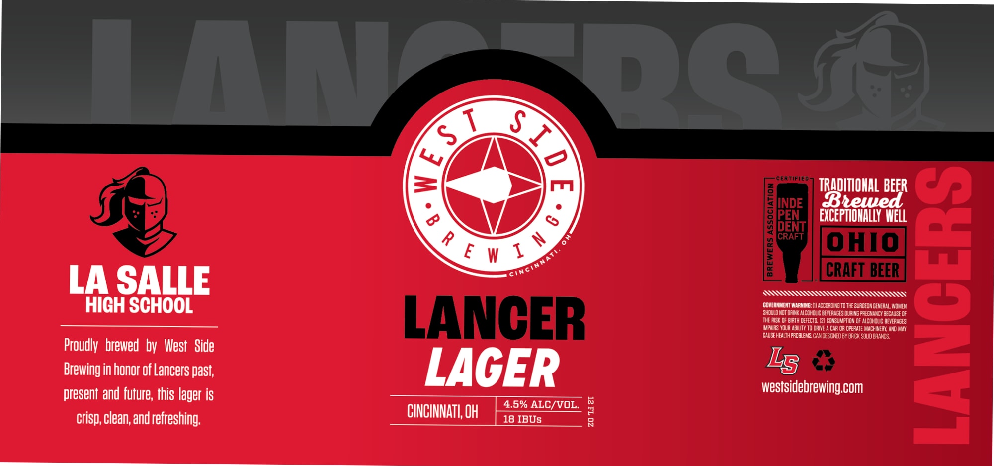 Lancer Lager by West Side Brewing - beer label