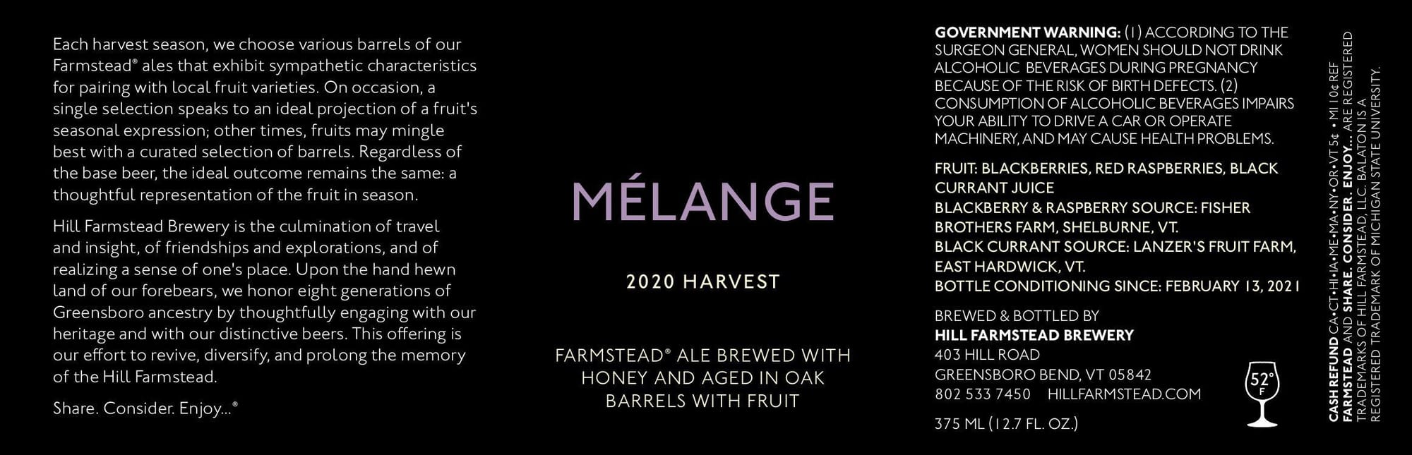 Mélange by Hill Farmstead Brewery - beer label