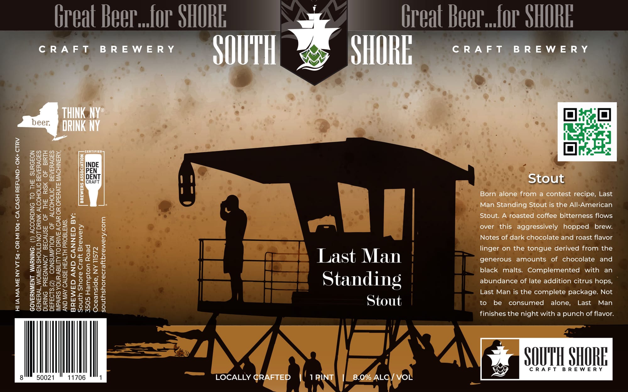 Last Man Standing Stout by South Shore Craft Brewery - beer label