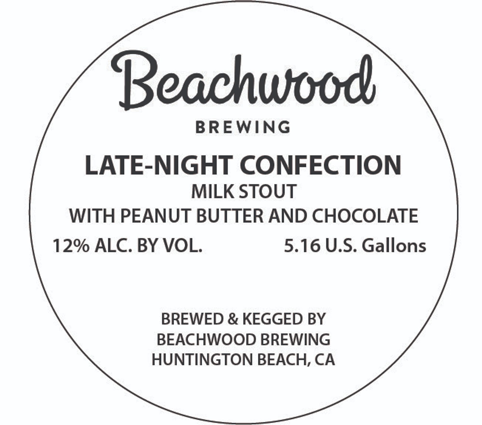 Late-Night Confection by Beachwood Brewing - beer label