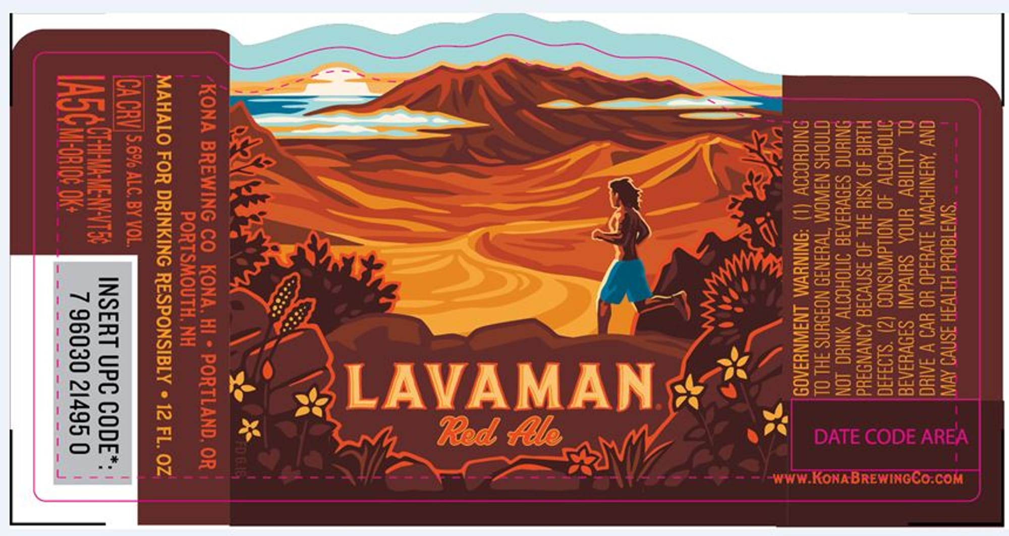 Lavaman Red Ale by Kona Brewing Co. - beer label