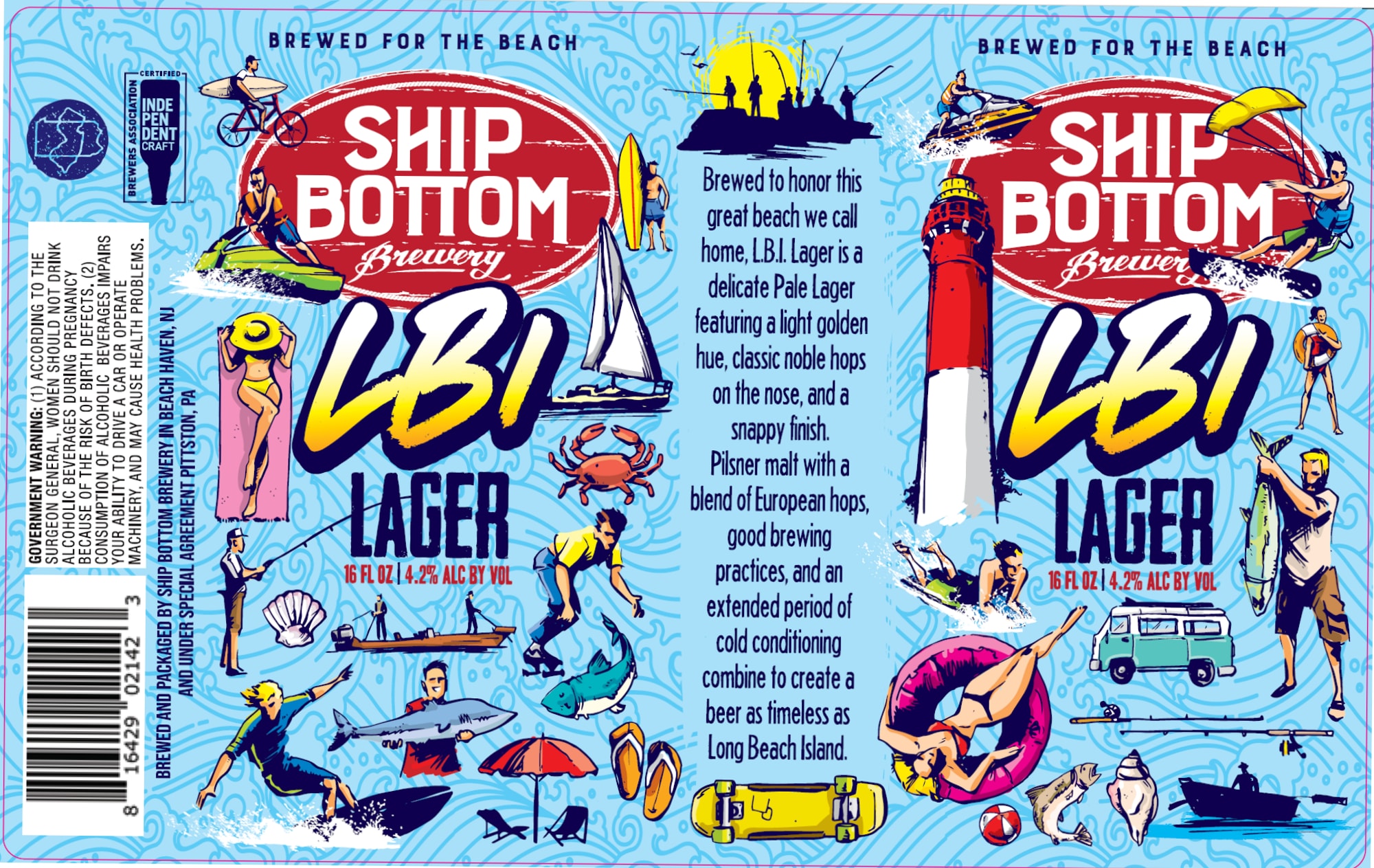 LBI Lager by Ship Bottom Brewery - beer label