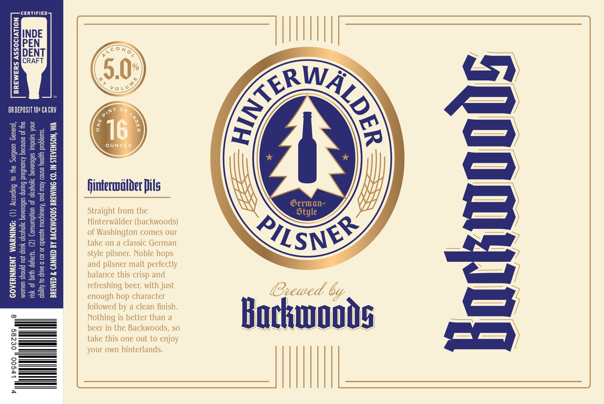 Hinterwälder Pils by Backwoods Brewing Co. - beer label