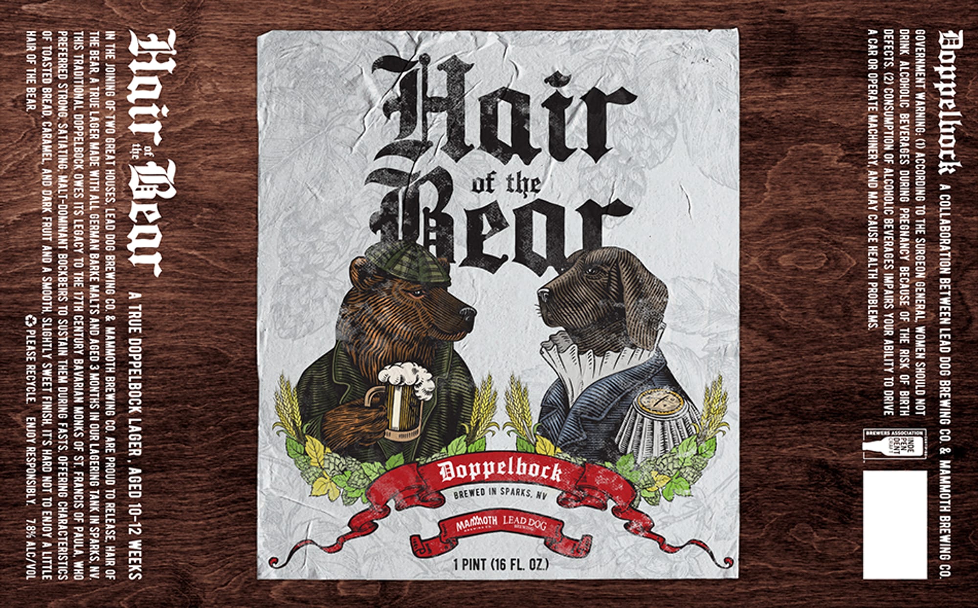 Hair of the Bear Doppelbock by Lead Dog Brewing Co. & Mammoth Brewing Co. - beer label
