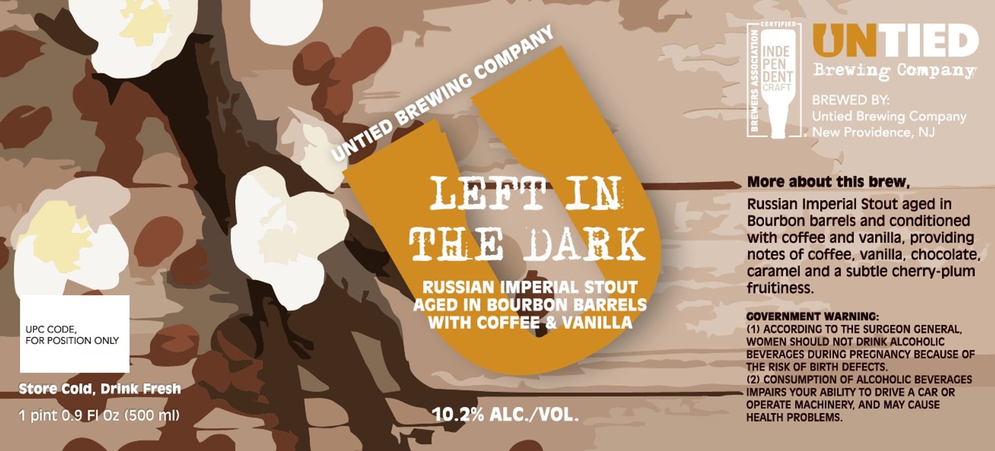 Left in the Dark by Untied Brewing Company - beer label