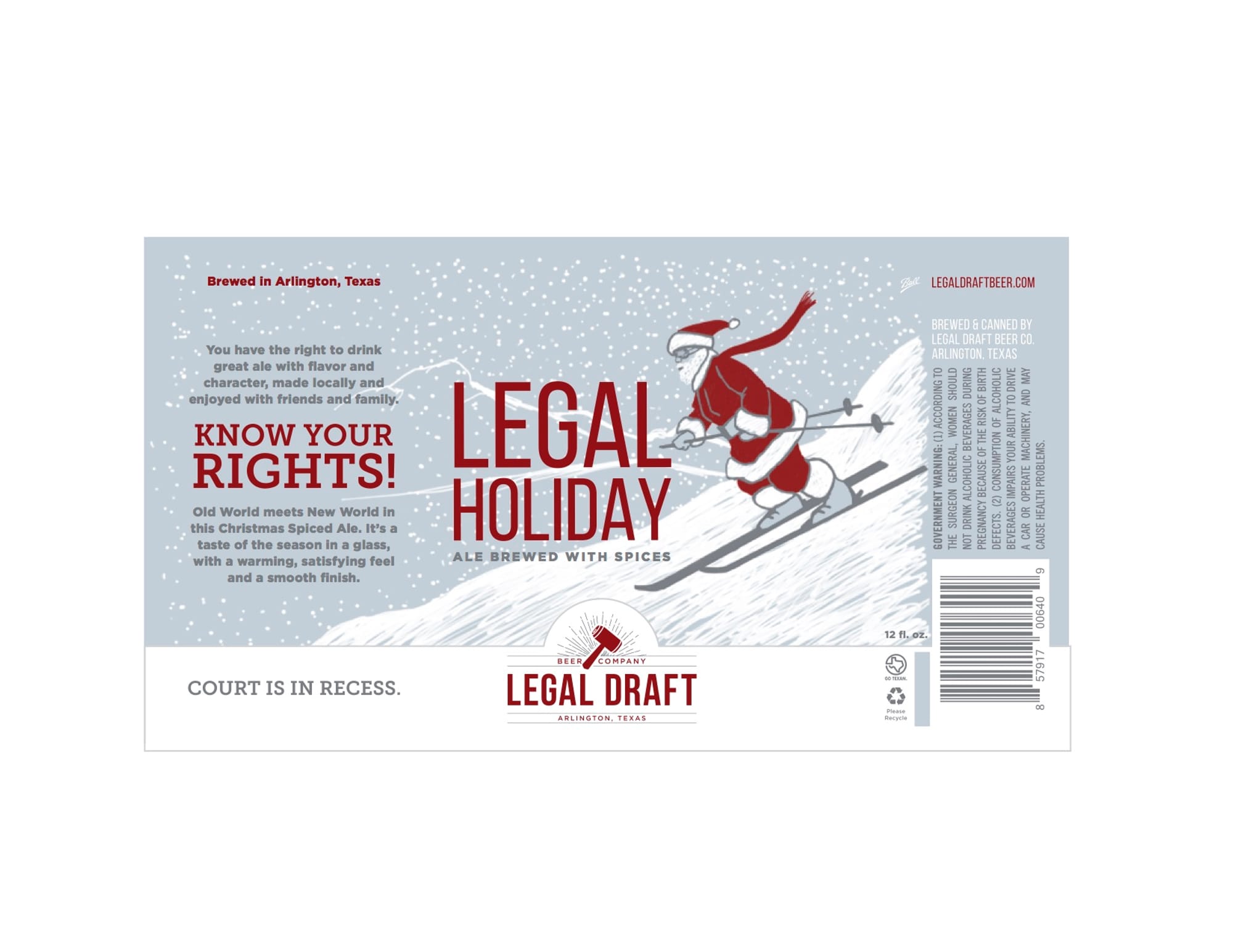 Legal Holiday by Legal Draft Beer Co. - beer label