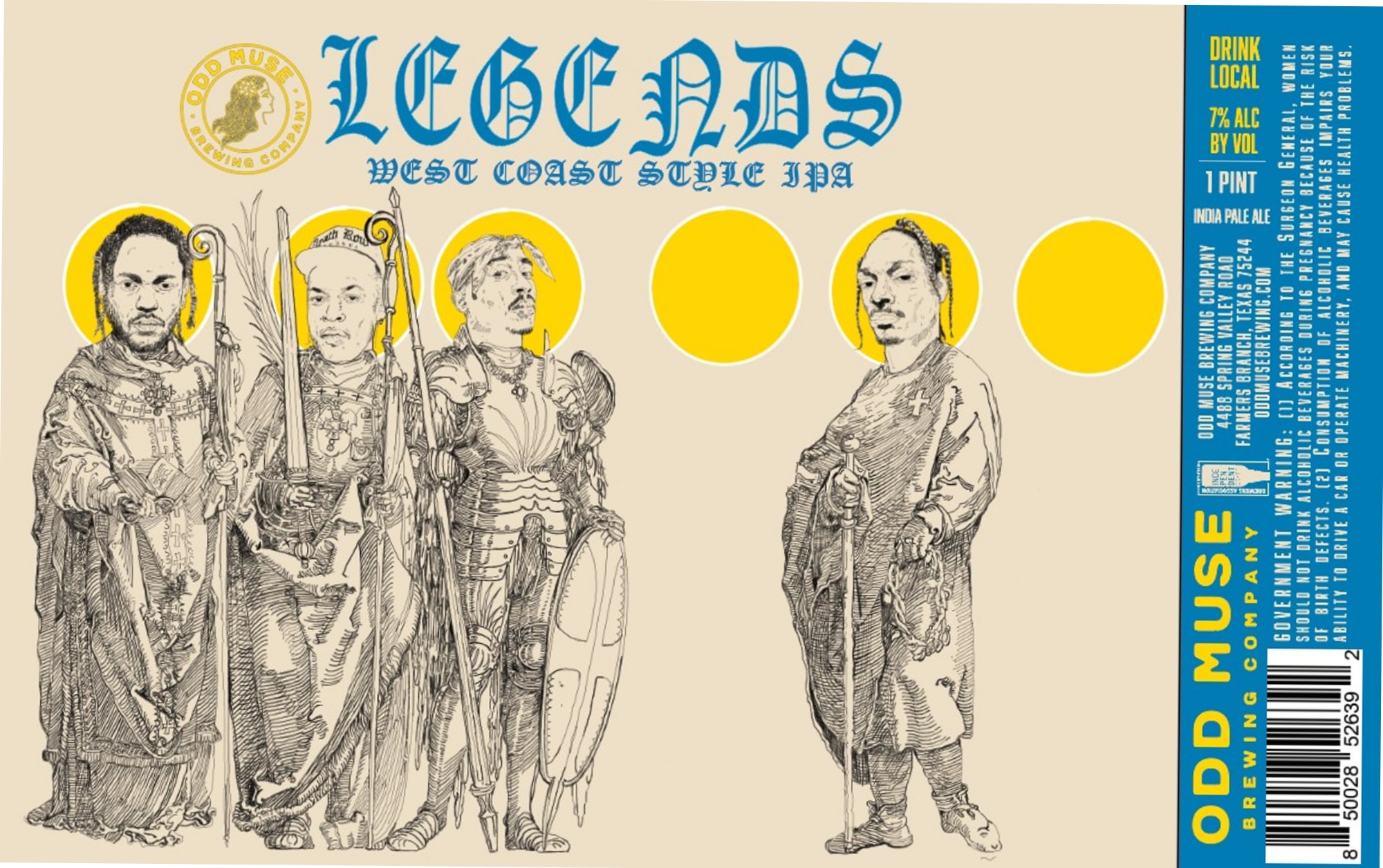 Legends by Odd Muse Brewing Company - beer label