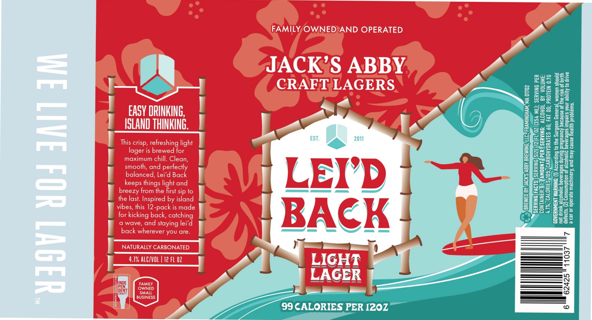 Leid Back by Jack's Abby Brewing - beer label