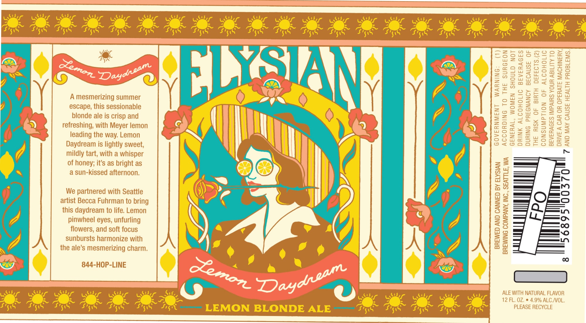 Lemon Daydream by Elysian Brewing Company - beer label
