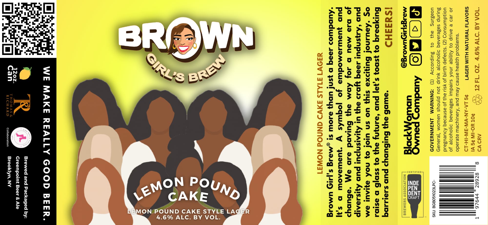 Lemon Pound Cake by BlackWoman Brew Co. - beer label