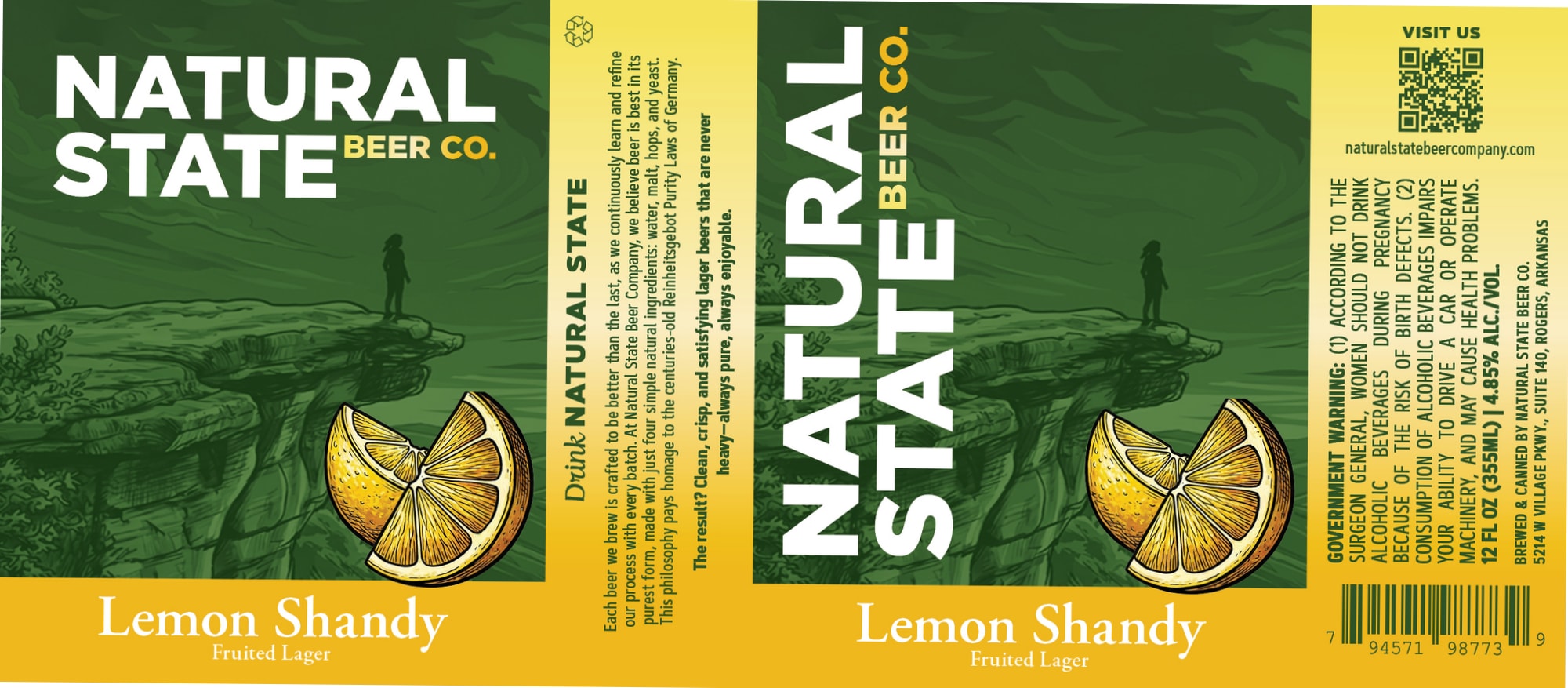 Lemon Shandy by Natural State Beer Co. - beer label