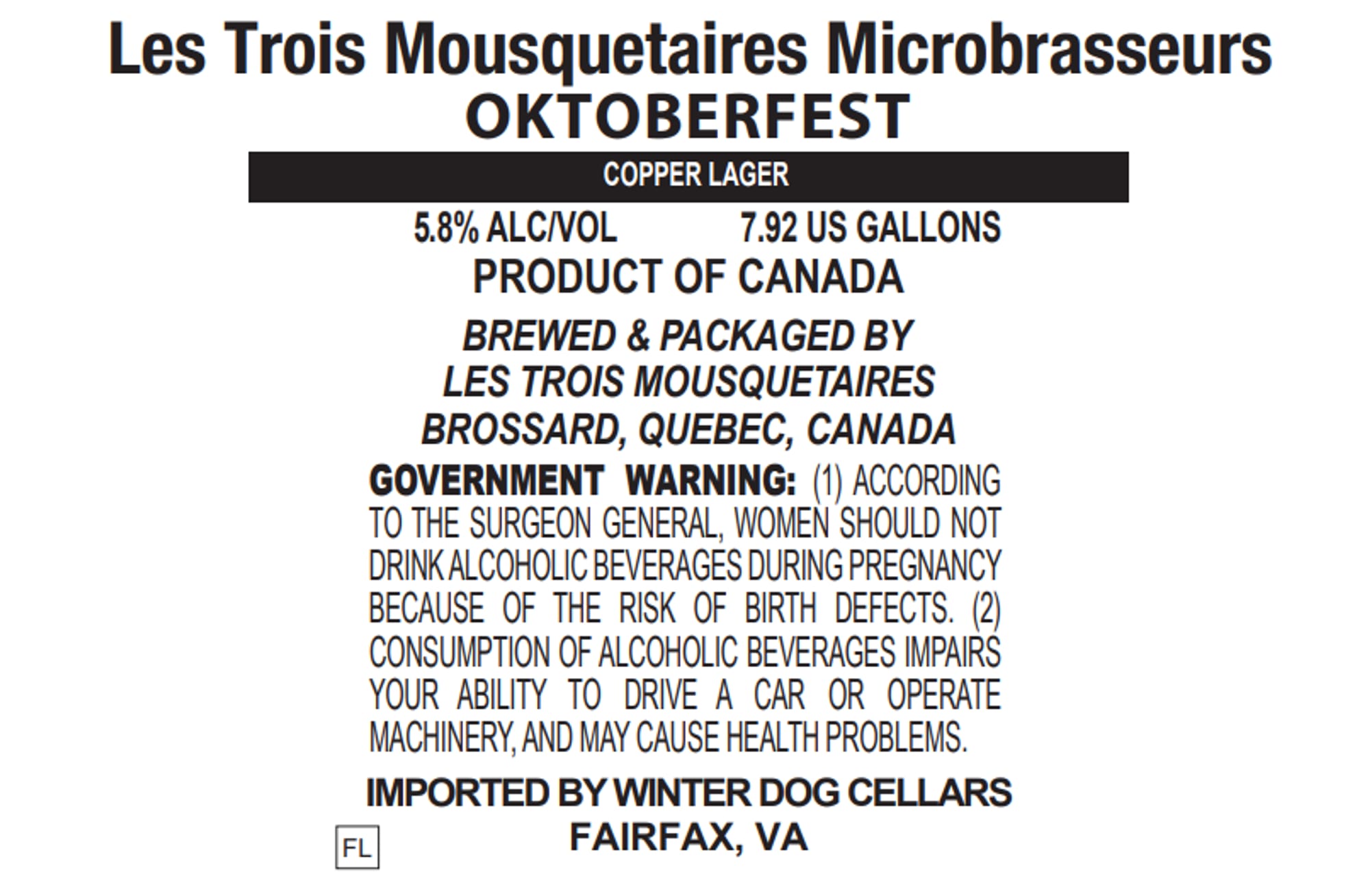 Oktoberfest by Les Trois Mousquetaires - beer label