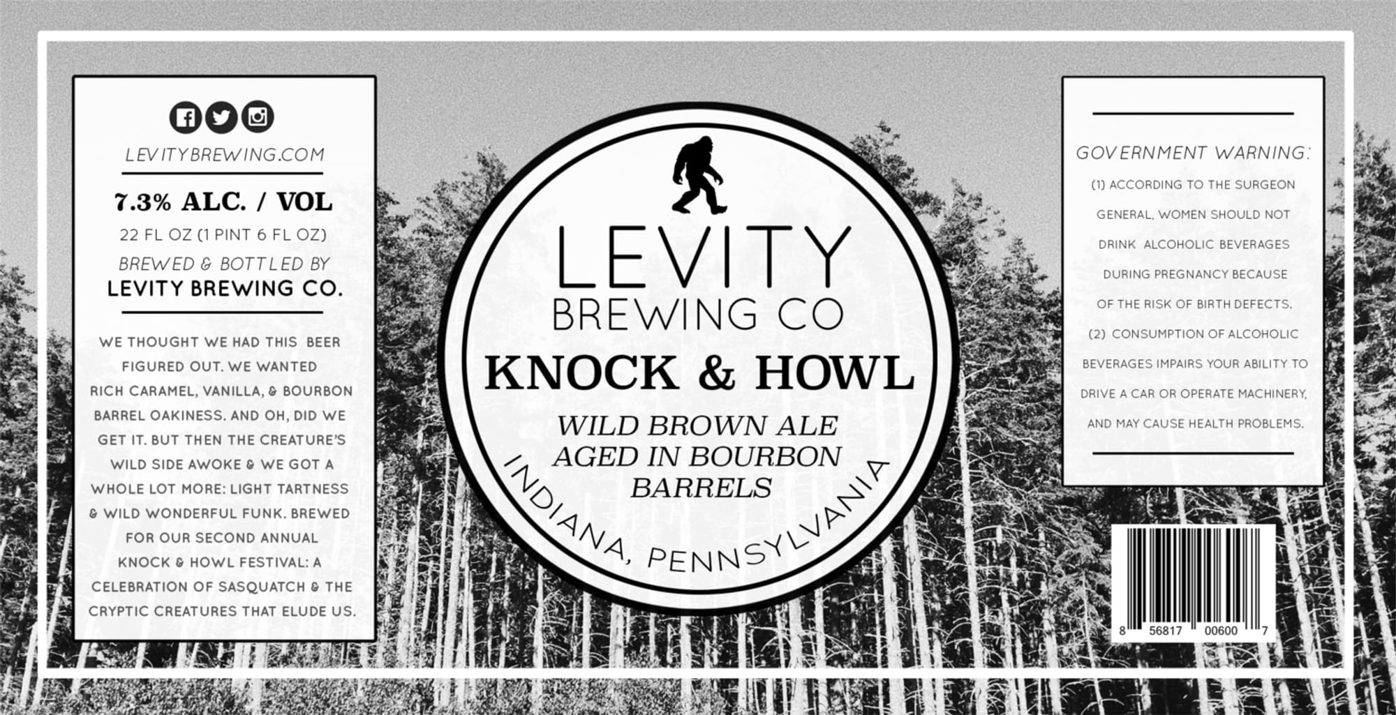 Knock & Howl by Levity Brewing Co. - beer label