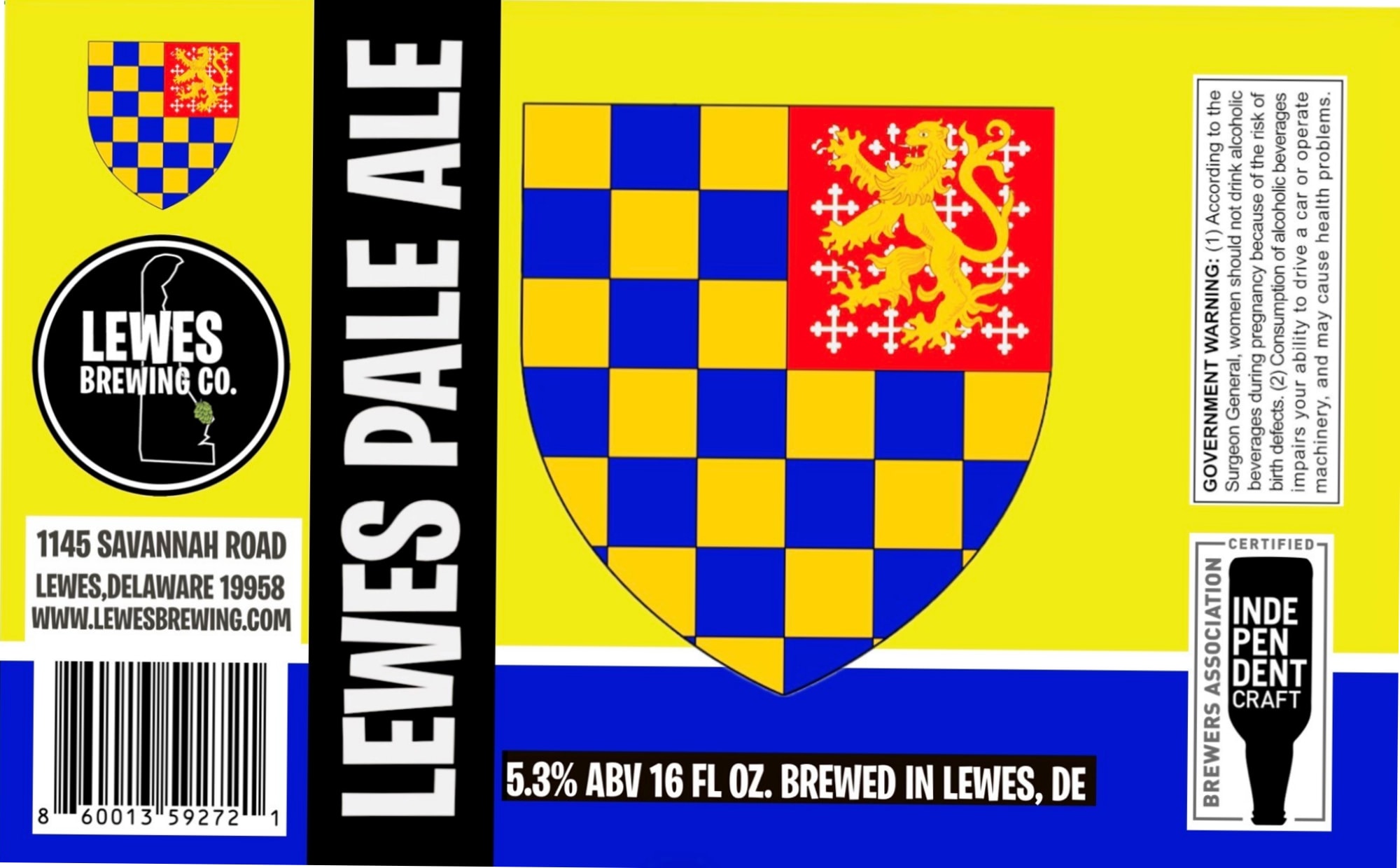 Lewes Pale Ale by Lewes Brewing Co. - beer label
